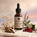 Adrenal Calm tincture in labeled amber bottle