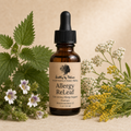 Allergy ReLeaf labeled amber tincture bottle