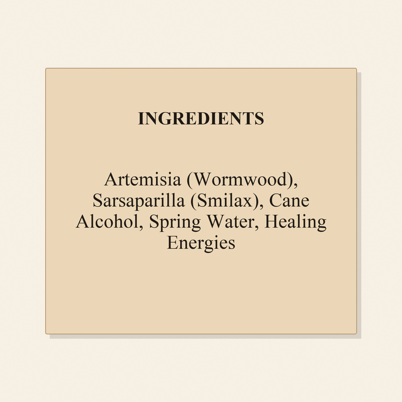 Artemisia with Sarsaparilla ingredients