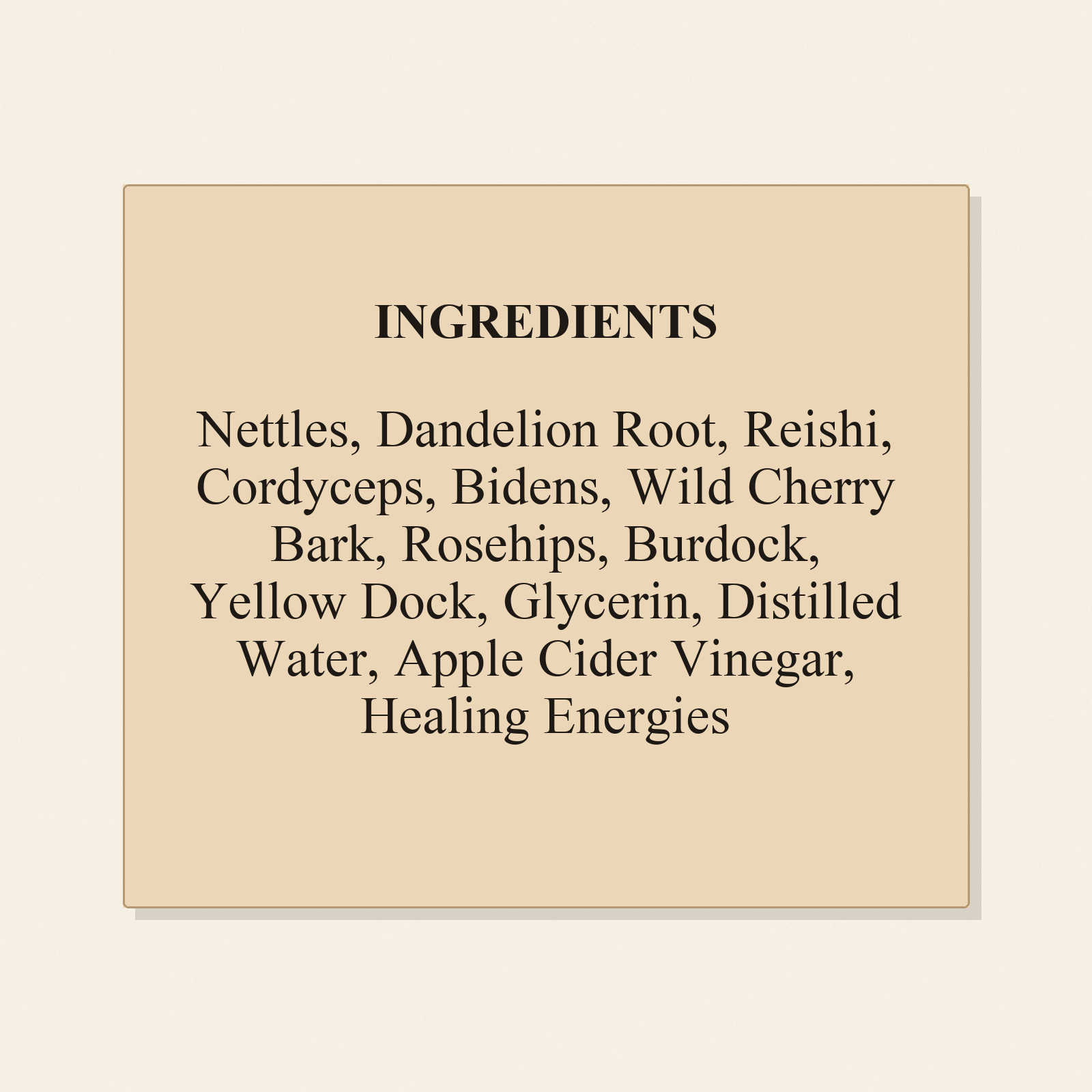 Bounce Back ingredients