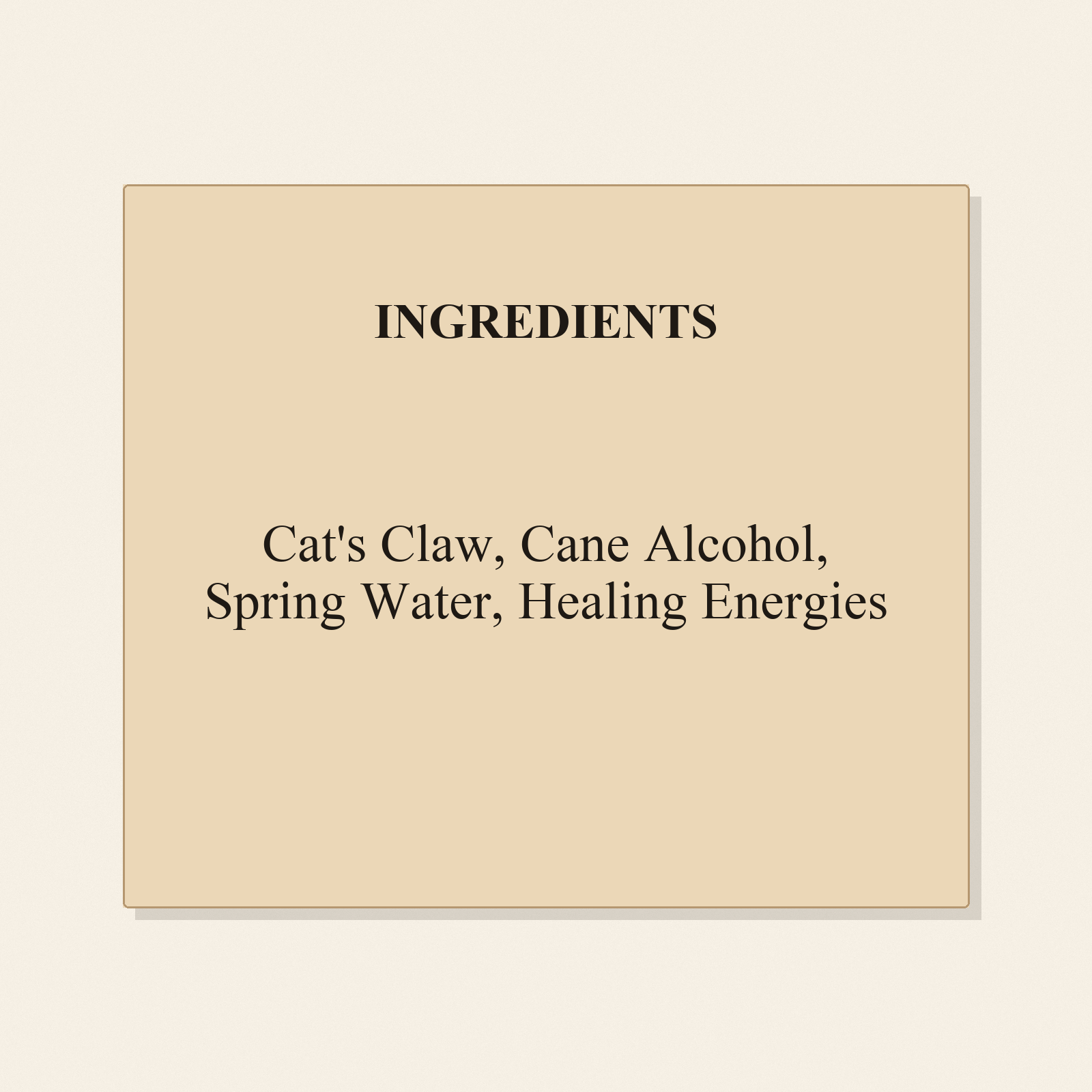 Cat's Claw ingredients