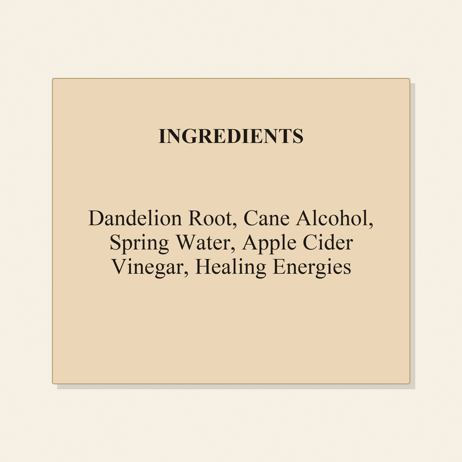 Dandelion Root ingredients