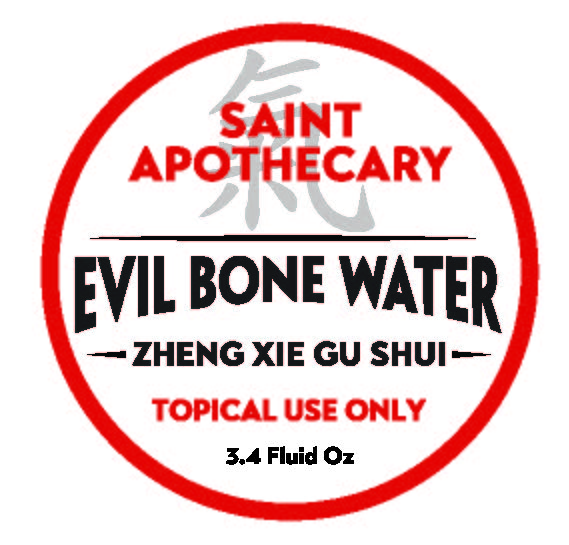 Saint Apothecary Evil Bone Water official front label