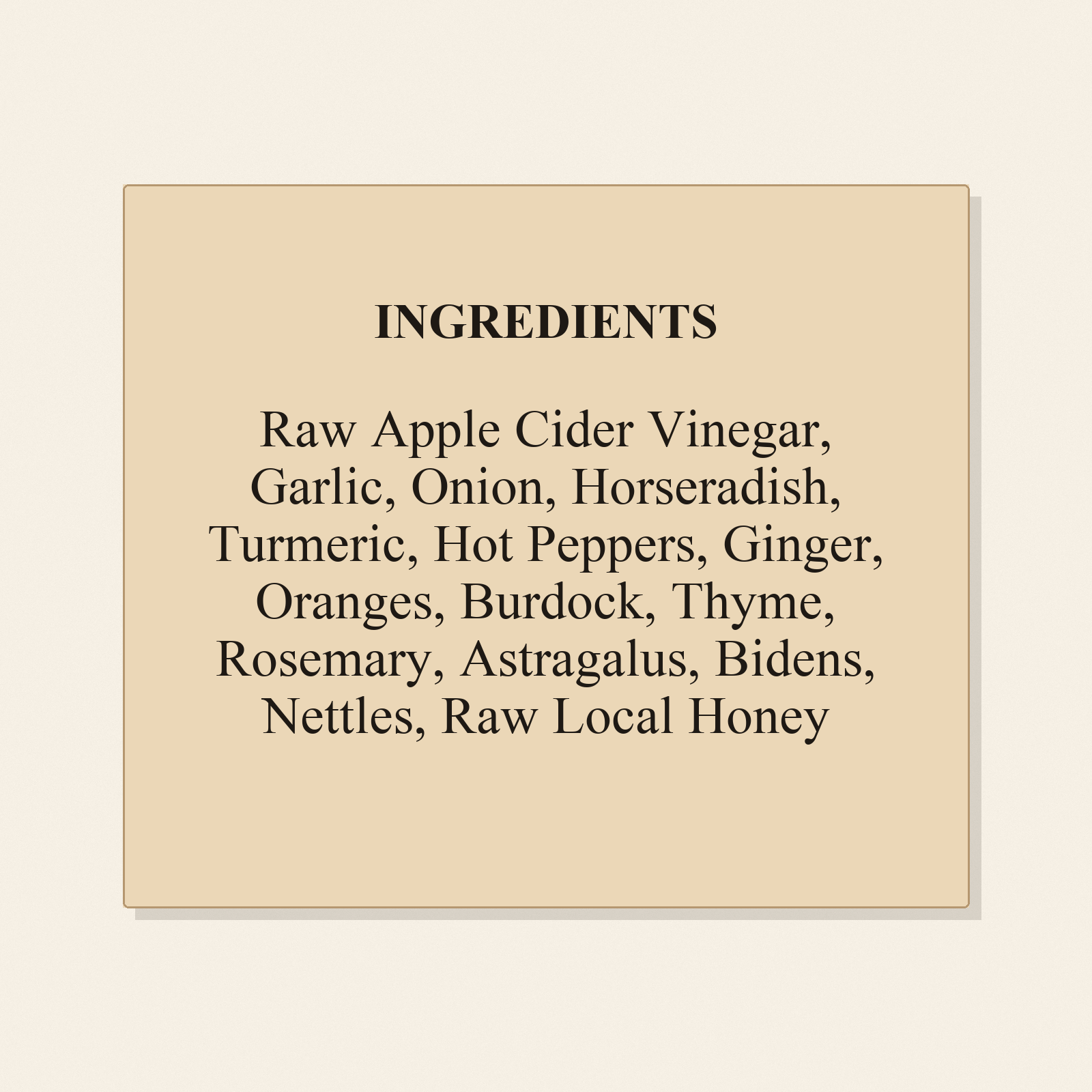 Fire Cider ingredients
