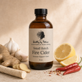 Fire Cider labeled 8 oz amber bottle