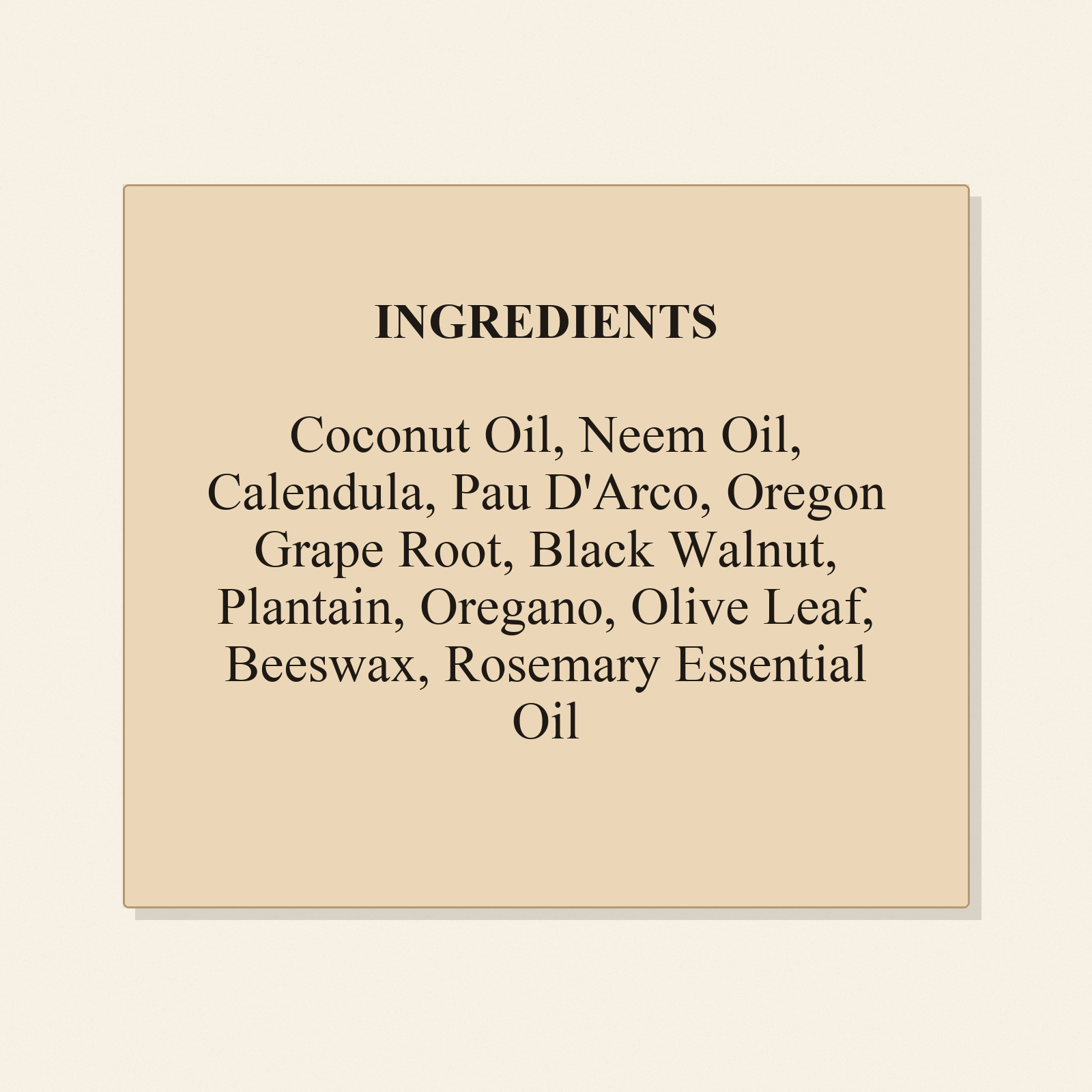 Fungus Blaster Salve ingredients