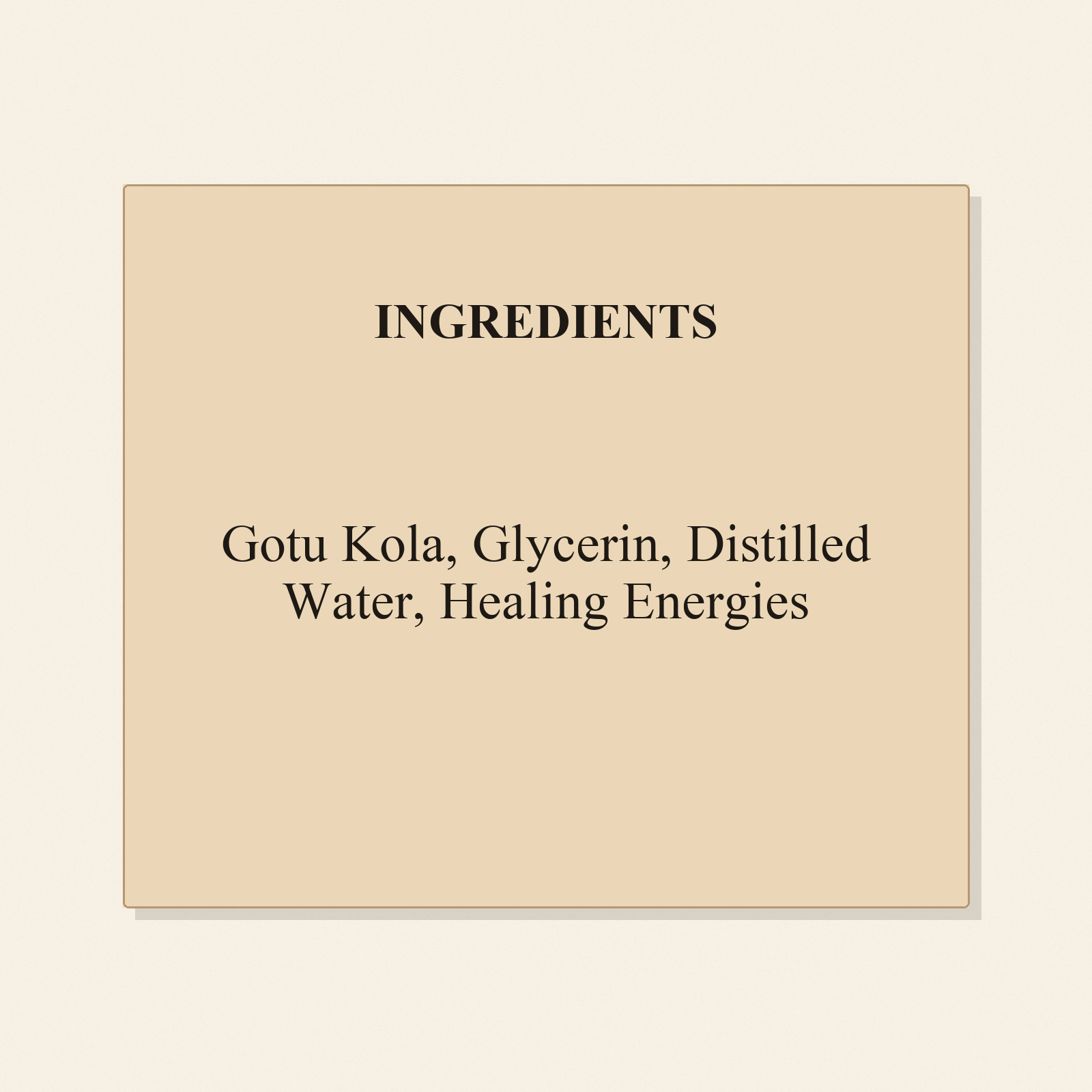 Gotu Kola ingredients
