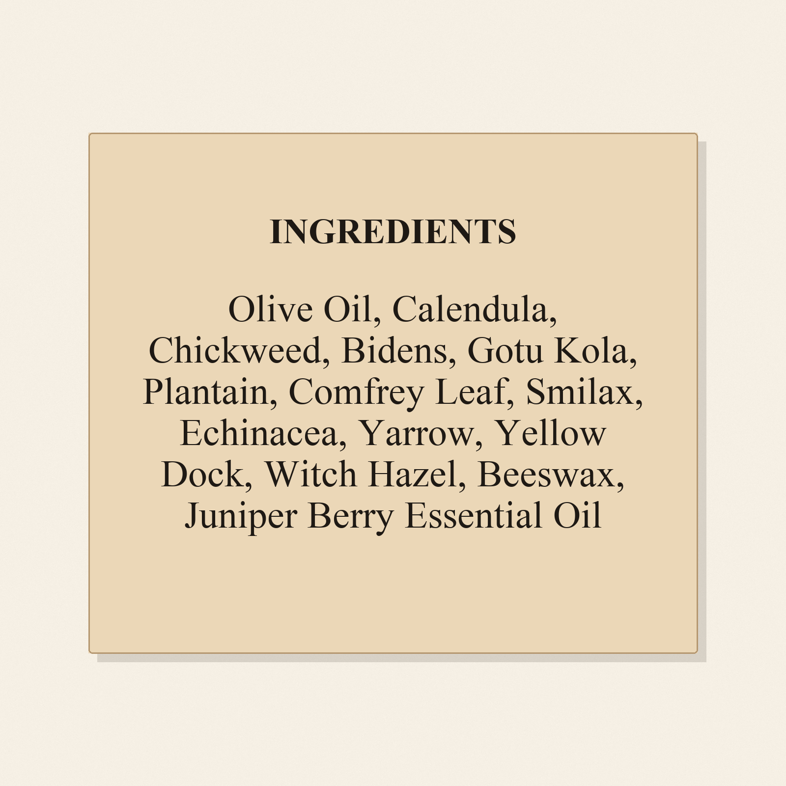 Grandma's Spurtease First Aid Salve ingredients
