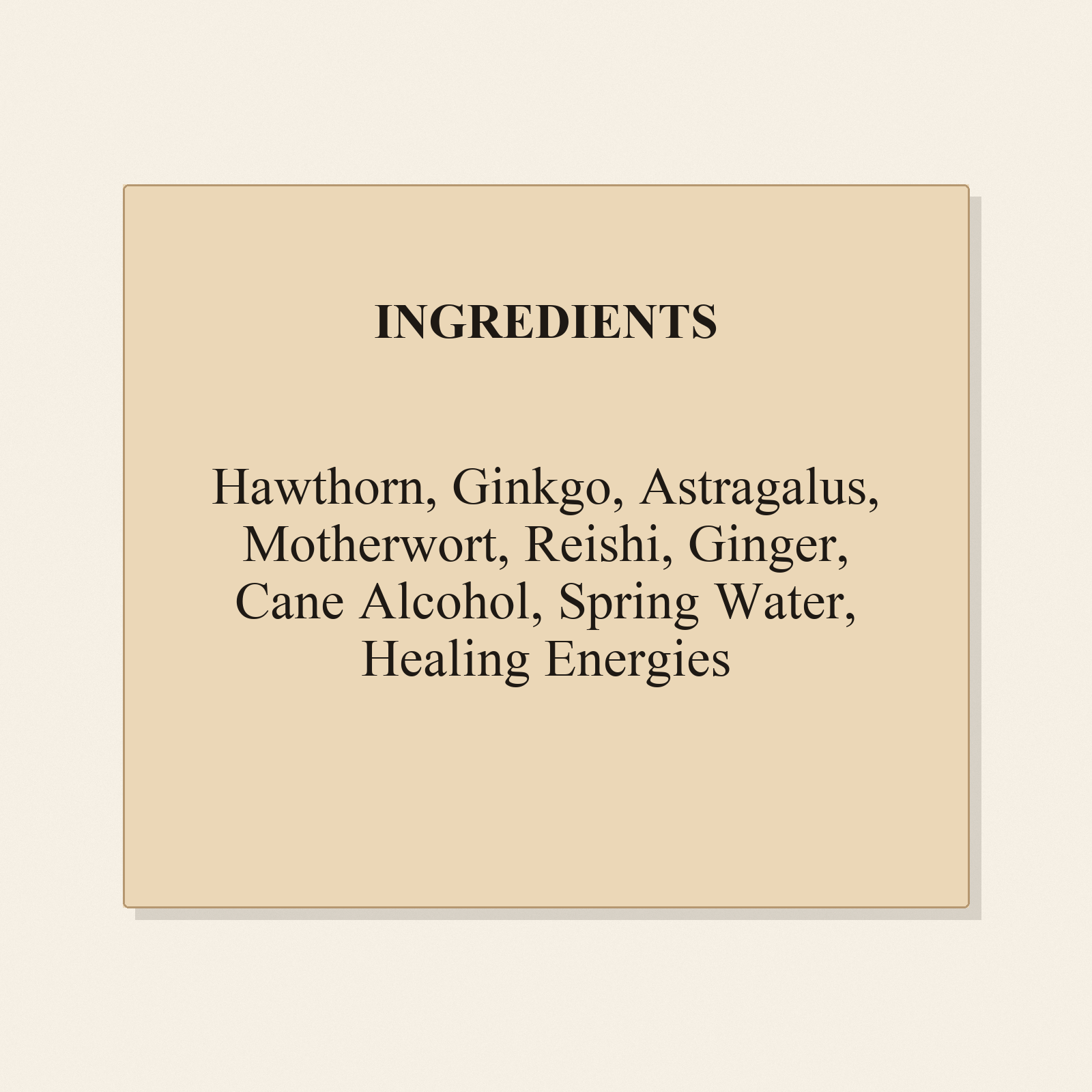 Heartful Tonic ingredients