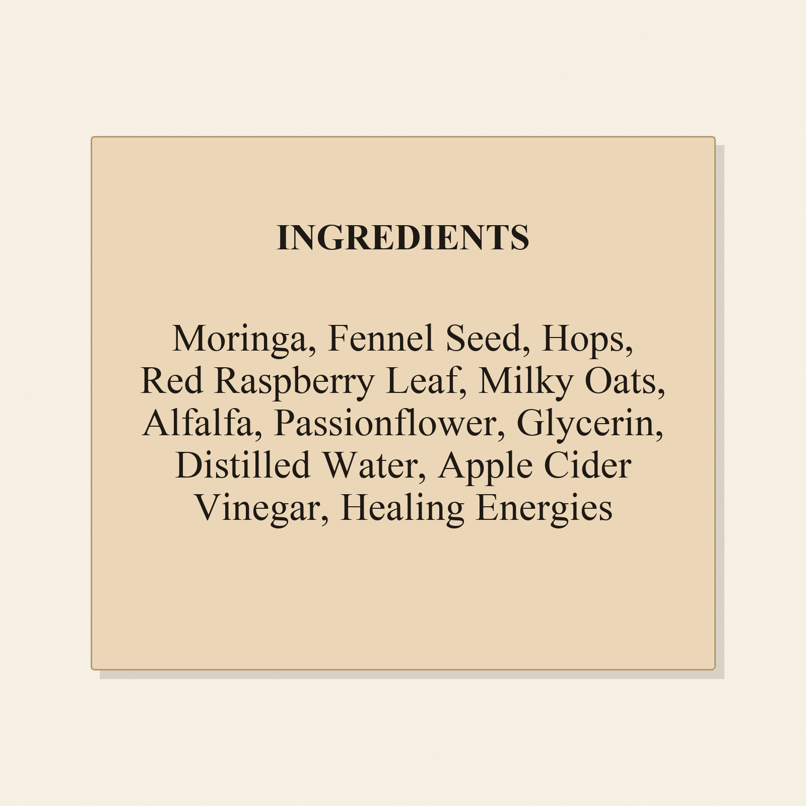 Mama's Milk Tincture ingredients