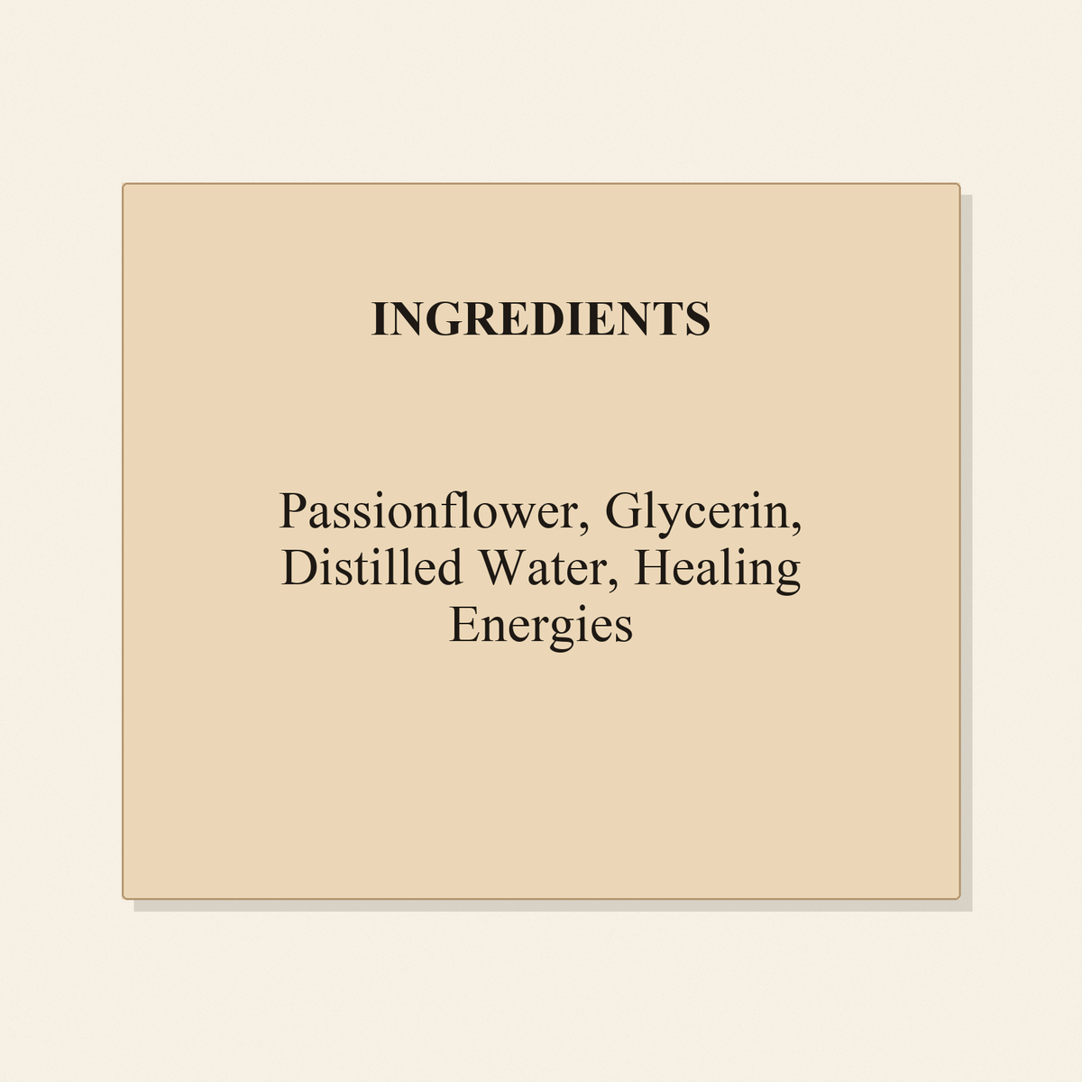 Passionflower ingredients