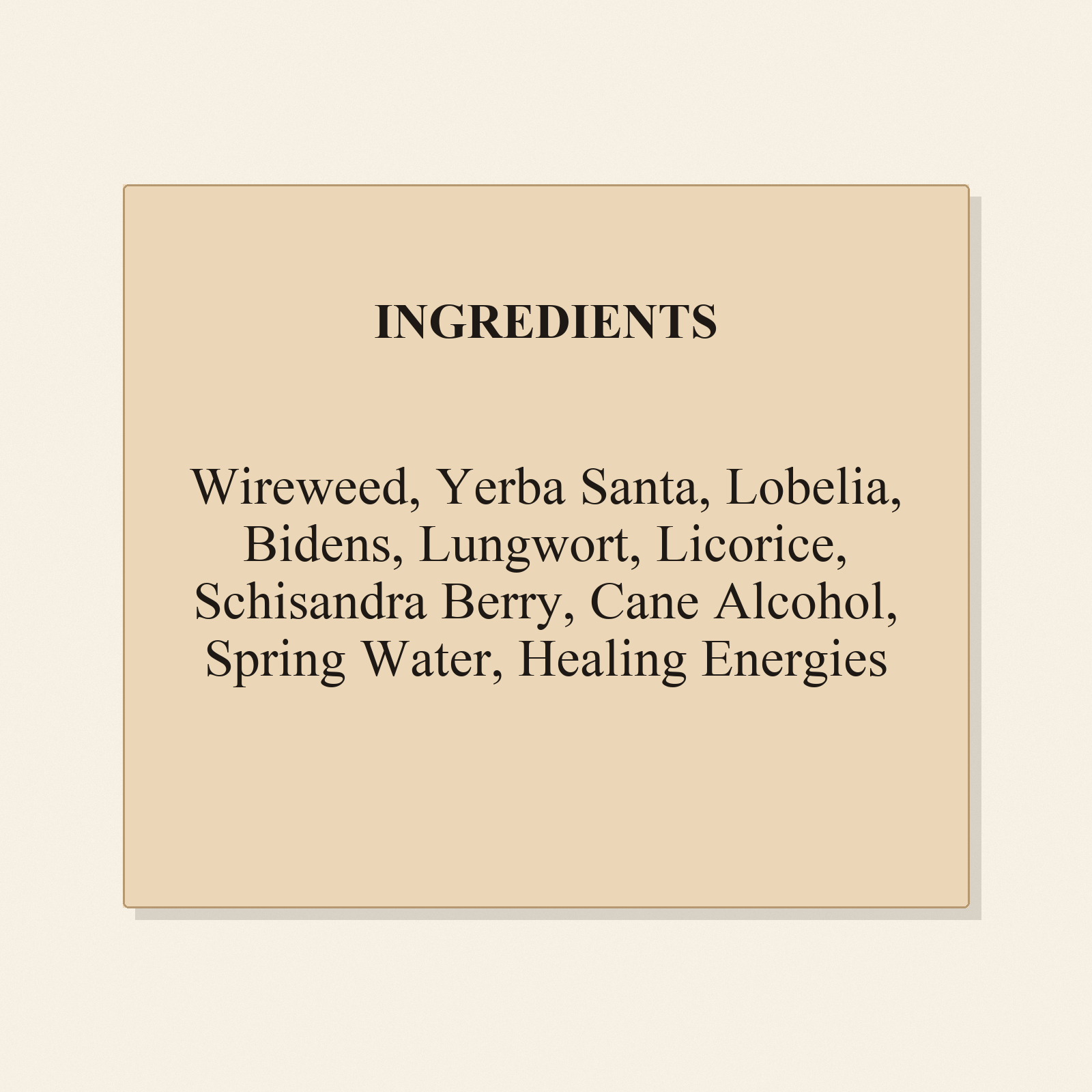 Respiratory Support ingredients