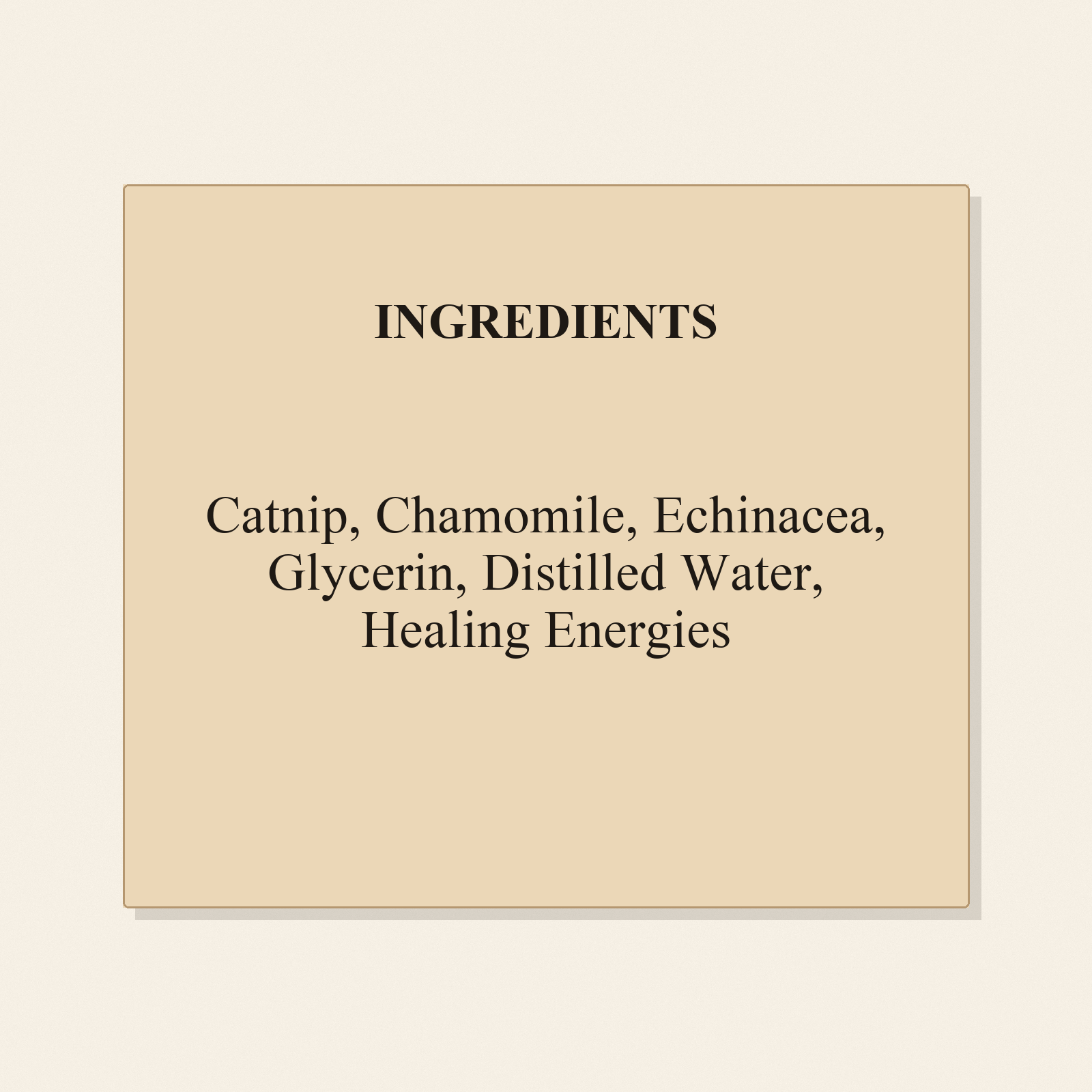 Tender Teething Tonic ingredients