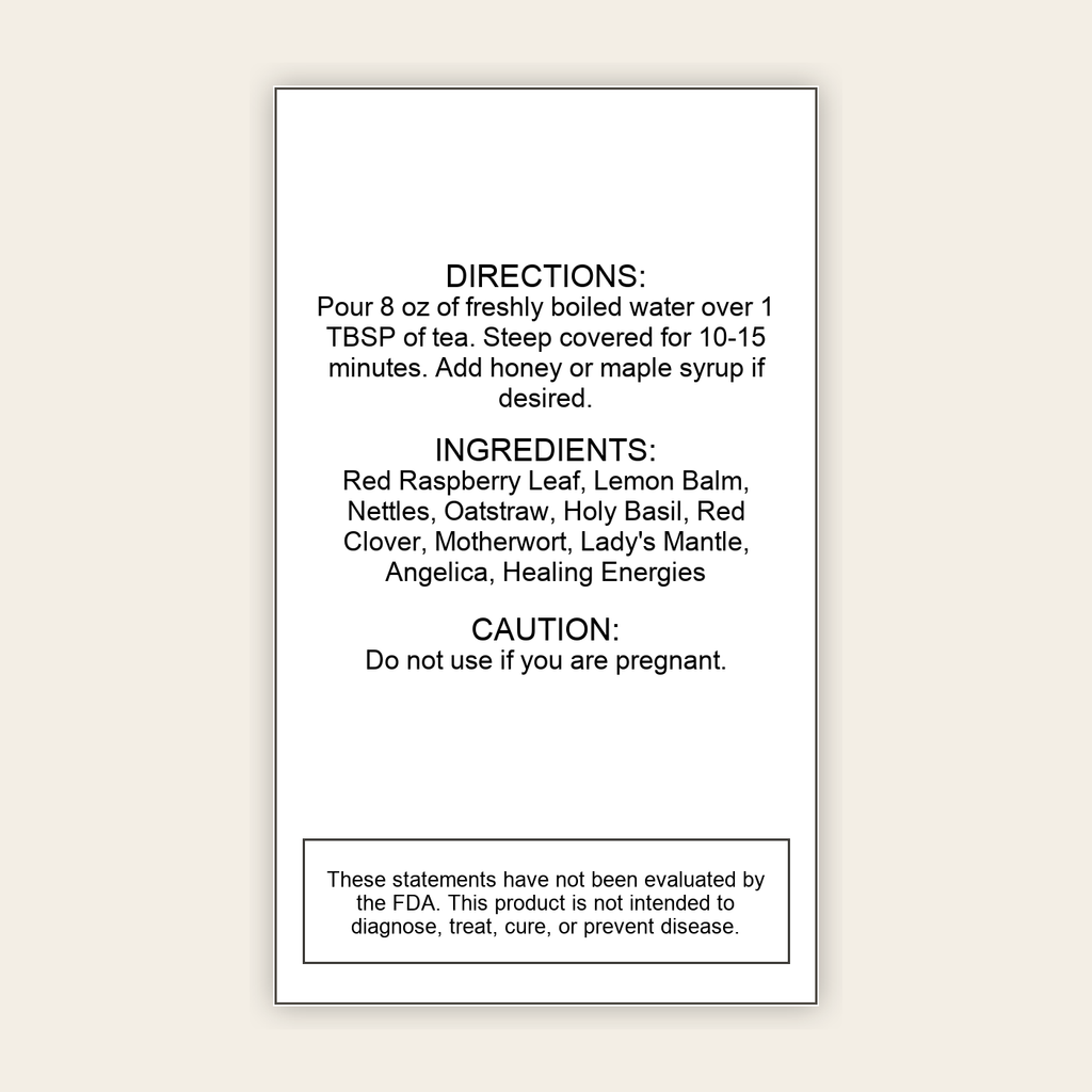 Centered Vibrant Woman back label with directions and ingredients